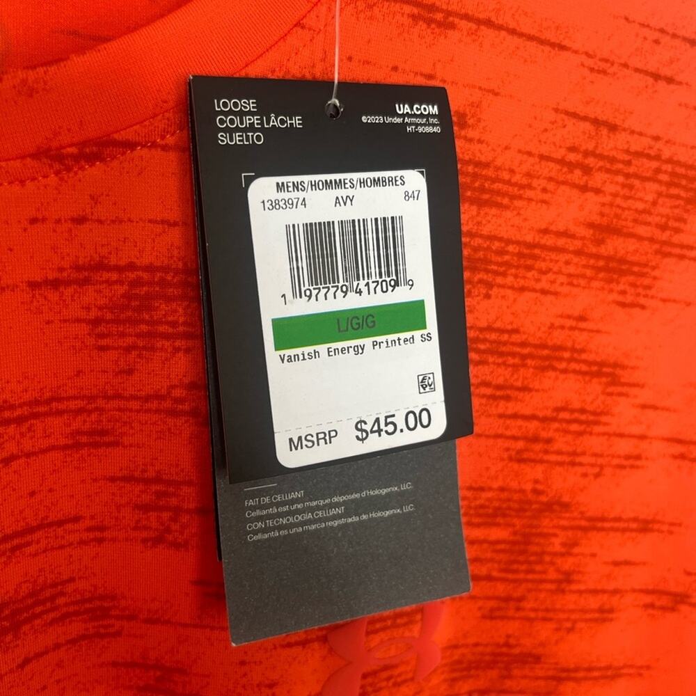 Under Armour Mens Vanish Energy Printed Short Sleeve T Shirt Size Large - Picture 5 of 7